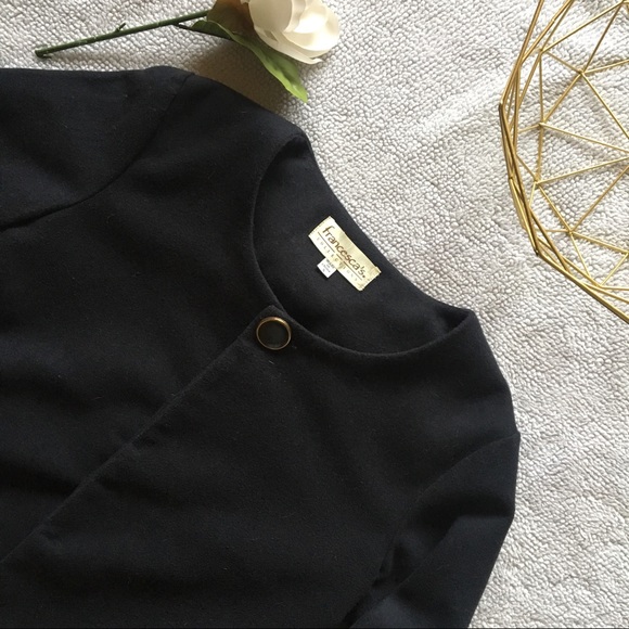 Francesca's Navy Coat w/ Bow Detail - Picture 1 of 8